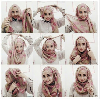 yang paling pas ialah dengan memakai hijab pashmina yang dipakai dengan tutorial yan Kumpulan Tutorial Hijab Untuk Wajah Bundar Lengkap 2017