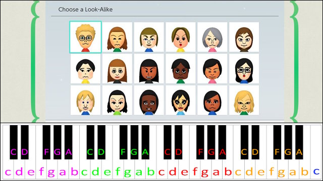 Choose a Mii (Miitopia) Piano / Keyboard Easy Letter Notes for Beginners