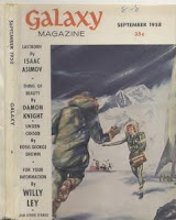 Cover by DEMBER showing Preparing Antarctica for Solar Conference of Galaxy Magazine, September 1958 issue