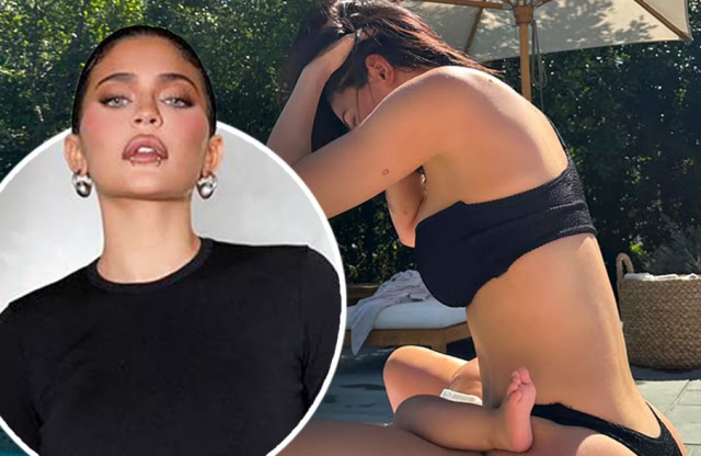Kylie Jenner Cuddles Her 8 Month Old Son In Tiny Bikini
