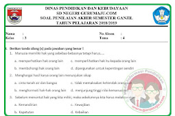 Soal UAS/PAS Kelas 3 Tema 4 Kurikulum 2013 Revisi 2018