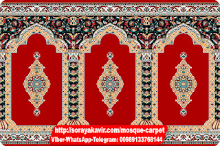 mosque carpet for sale (Soraya design in Red Color)