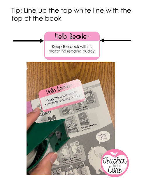 FREE Reading buddy book tags help kids know that they CAN read this book but they CANNOT take it or the matching book buddy to their desk.