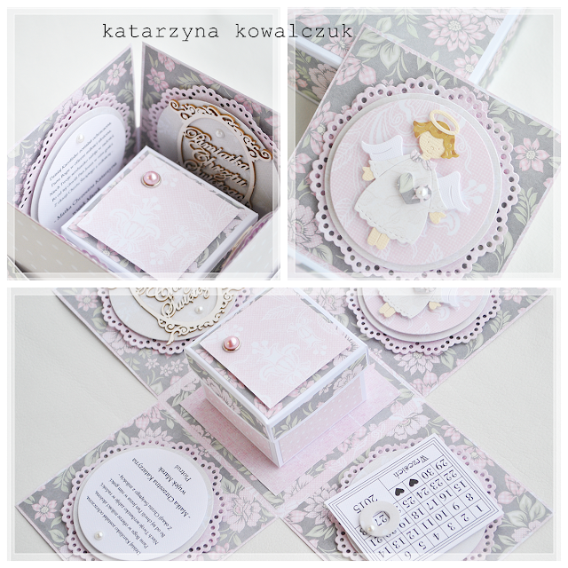 pudełeczko na chrzest  święty scrapbooking