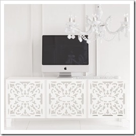 Lace Cut Media Storage Unit - Brocade Home