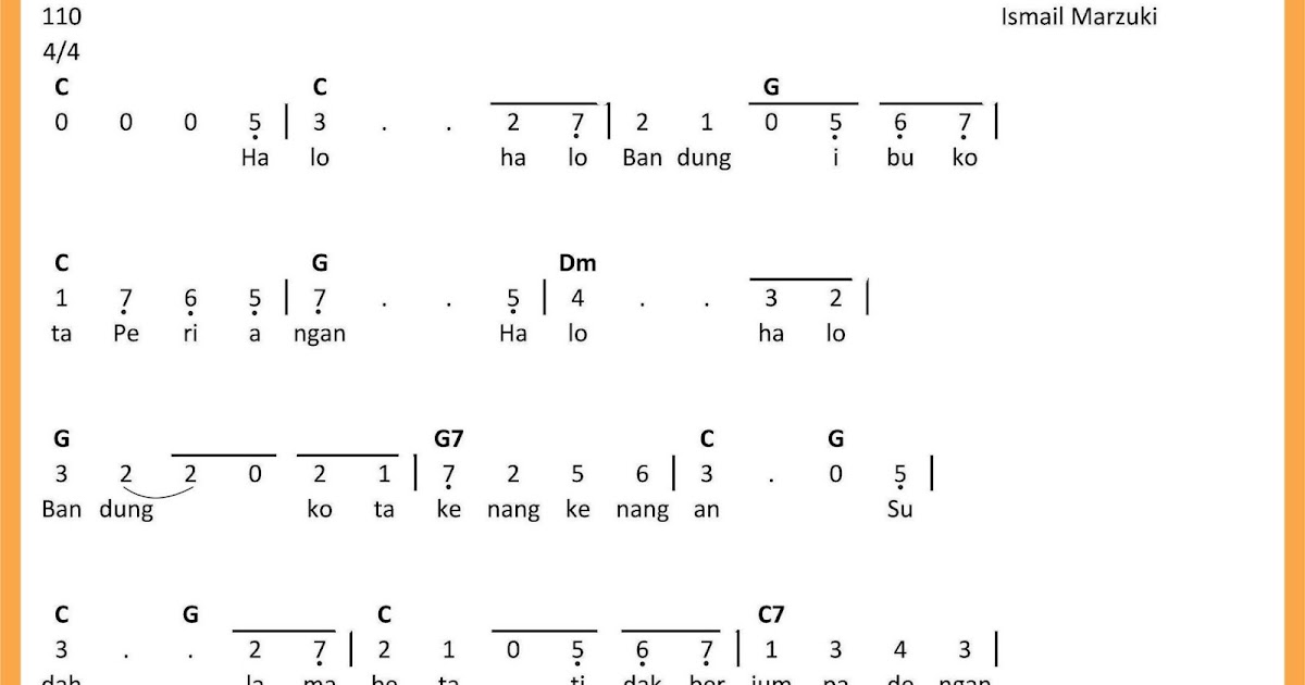 Not Angka Halo-Halo Bandung - SEPUTAR MUSIK