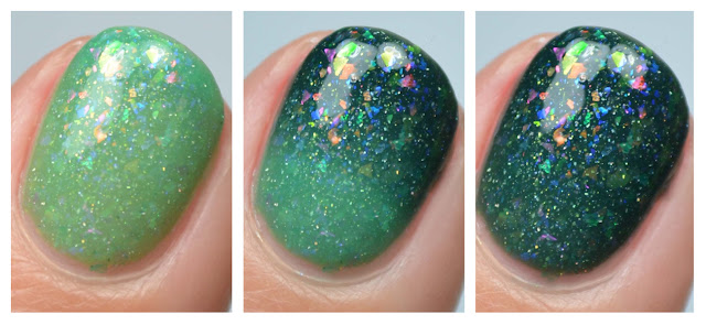 teal tri-thermal nail polish