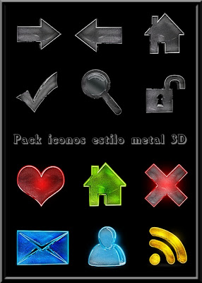 Pack iconos estilo metal 3D 