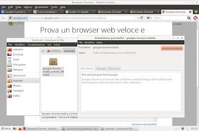 Screenshot schermata Linux Mint 13 Xfce - Installazione di Google Chrome