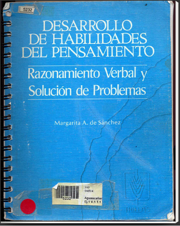 Razonamiento Verbal y Solución de Problemas Margarita A. de Sánchez