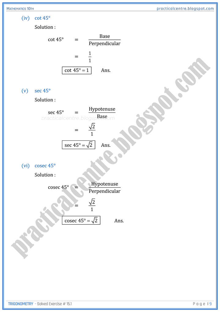 trigonometry-exercise-8-1-mathematics-10th