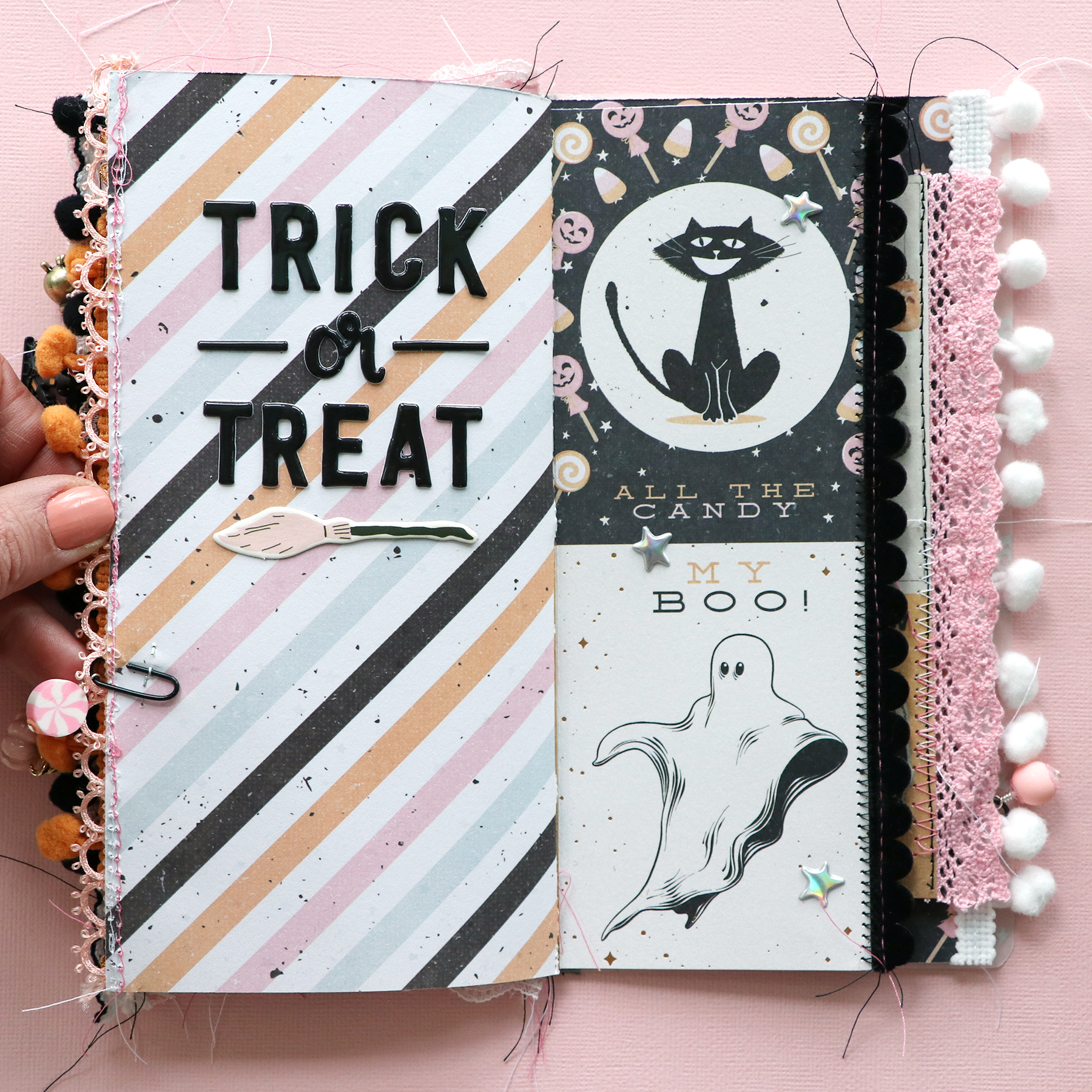 DIY Halloween Travelers Notebook Scrapbook Insert - Behind the Designs