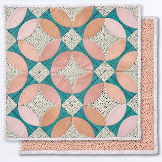 Trenton block mini quilt hand piecing