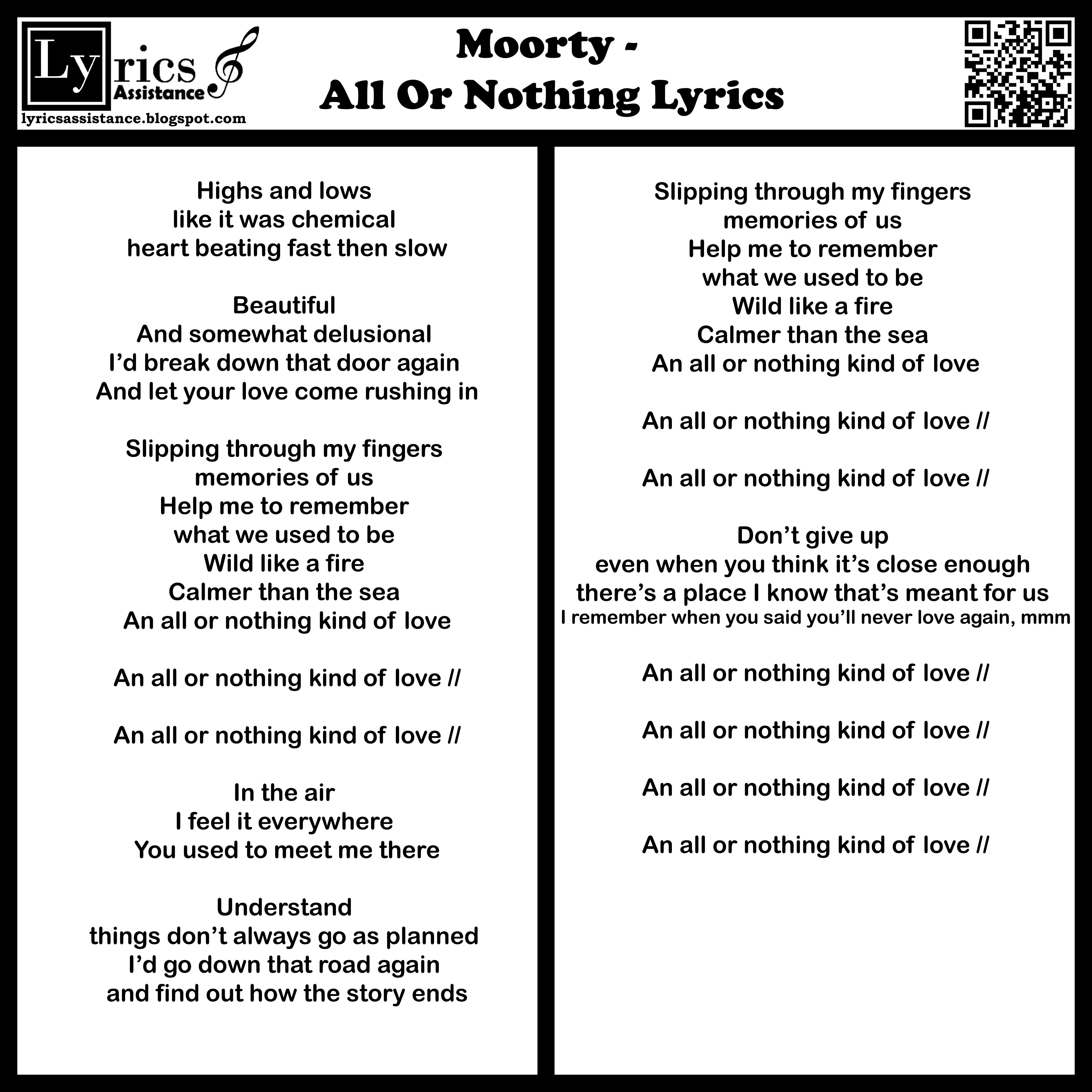 moorty - all or nothing lyrics