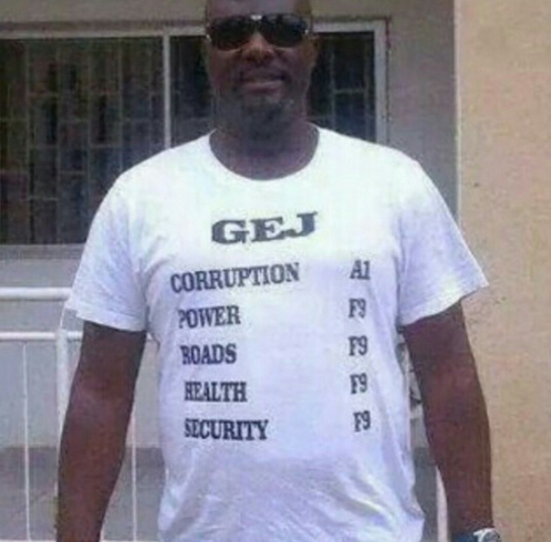  Lol. Check This man!. Dino Melaye Grades GEJ's Performance With Funny T.Shirt