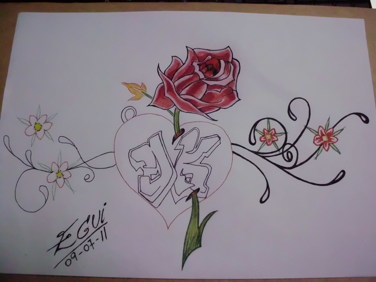 Dibujos de FLORES para pintar una rosa para imprimir