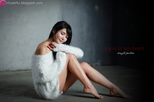 1 Cha Sun Hwa in Fluffy White-Very cute asian girl - girlcute4u.blogspot.com