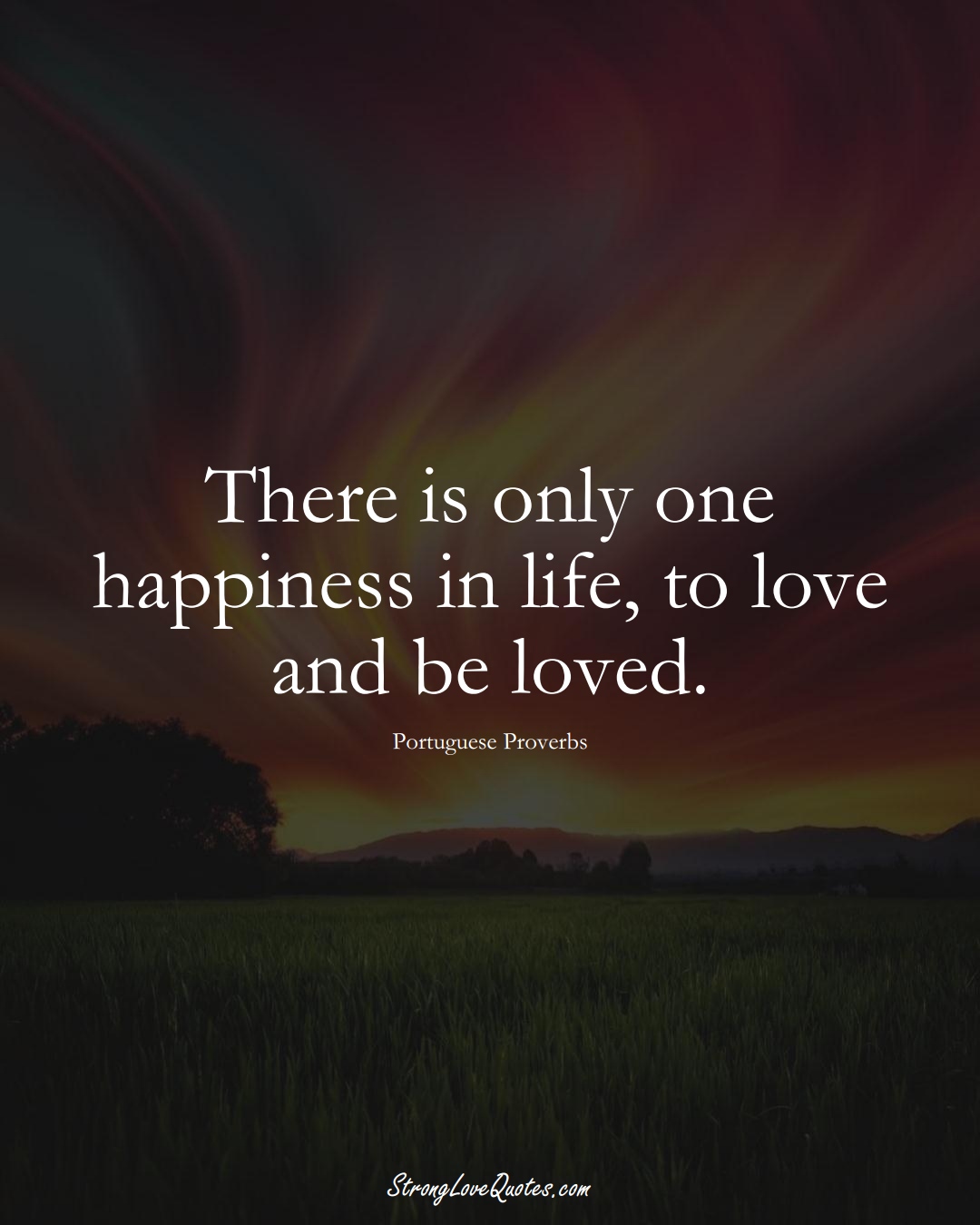 There is only one happiness in life, to love and be loved. (Portuguese Sayings);  #EuropeanSayings