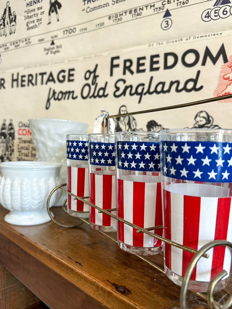 Vintage American flag glasses