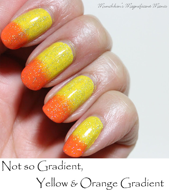 Yellow and Orange Gradient Nail Design