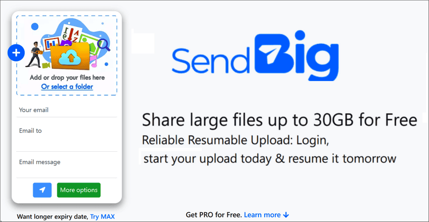 SendBig 免費檔案分享空間