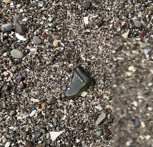 Seashore rubble sea glass
