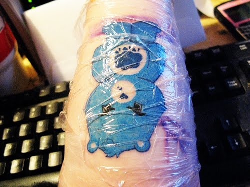 Fresh Care Bear tattoo artwork. Posted by tattoo at 1:53 PM