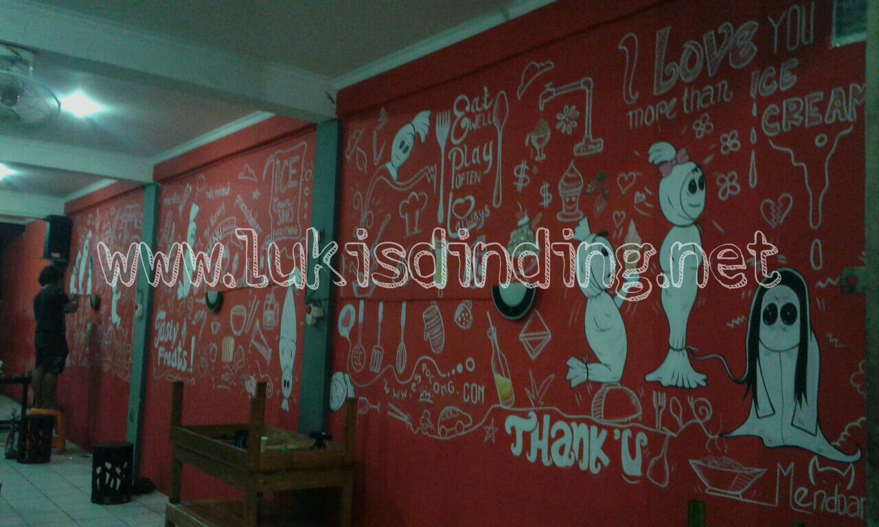 Lukisan Dinding Tembok Cafe Motif Baru Gaya Baru 2016 Jasa