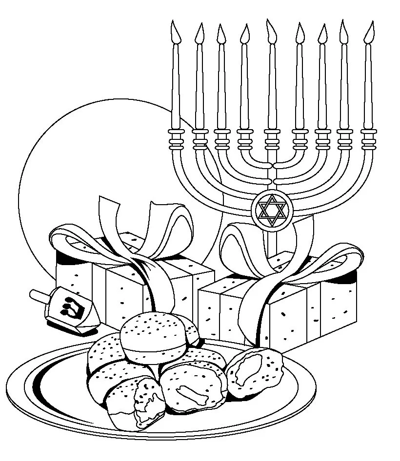 Download Free Hanukkah Color Pages Printable for PreSchool 2021