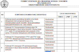 Format Kelengkapan Dokumen PPG/PPGJ Tahun 2019