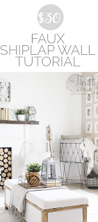 DIY shiplap wall tutorial all for under $30! DIY farmhouse decor and decorating ideas with shiplap or planked wall