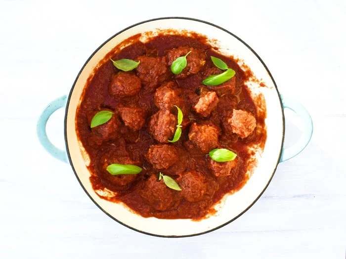 Vegan Chickpea 'Meatballs' in Marinara Sauce