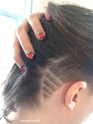 Side Shave Hair & Heart Nails