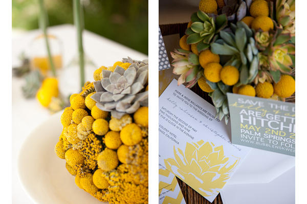 Gray and Yellow Bouquet Centerpiece
