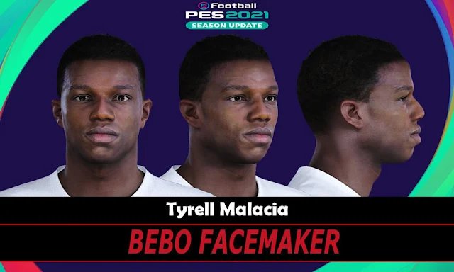 Tyrell Malacia Face For eFootball PES 2021