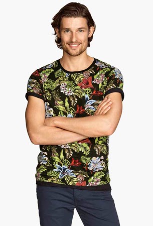 camiseta estampada hombre H&M verano