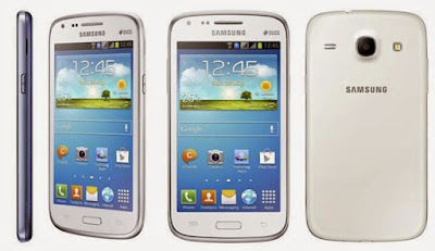   Spesifikasi Samsung Galaxy Core Duos I8262   Dalam segi layar handphone Galaxy Core Duos I8262 mengunakan multi layar sentuh Tipe TFT Capacitive Touch Screen, dengan warna 16 M dengan ukuran 480 x 800 pixels, 4.3 inches yang membuat nyaman Sobat gadget di kala memandang dan menggeser layar dengan sedikit sentuhan saja.   Melihat dari produk sebelumnya Galaxy Core Duos masih menggunakan OS yang sama percis dengan terdahulunya yaitu menggunakan Android OS v4.1.2 versi (Jelly Bean) yang di padorong dengan kualitas CPU yang cukup tinggi yakni Snapdragon MSM8225 S4 Play CPU Dual-core 1.2 GHz Cortex-A5GPU.   Hasil jepretan smartphone android yang satu ini cukup meyakinkan dengan hasil yang cukup memuaskan yang bisa menyimpan semua momen penting yang menurut Sobat gadget pribadi karena kamera Galaxy Core Duos mempunyai resolusi 5 MP untuk kamera belakang dan untuk kamera depan hanya VGA saja.  Kelebihan   Mendukung HSDPA 3 g jaringan telah menyediakan akses internet lebih cepat di 3 g area. Untuk EDGE dan GPRS disediakan.  Keberadaan dua GSM sim card slot kartu yang dapat diaktifkan secara bersamaan.  Ukuran fisik cukup ramping yaitu panjang 129,3 mm x lebar dan ketebalan mm 67,6 9 mm, juga tidak terlalu berat bobot