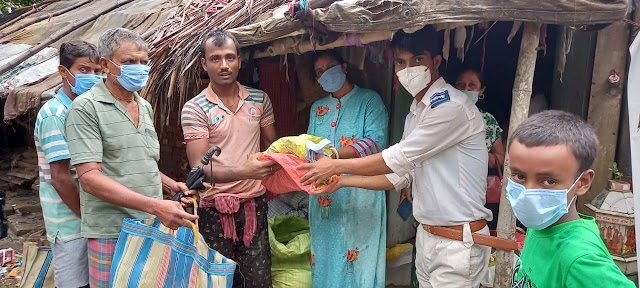 Old clothes distribution at mayachar by our organisation