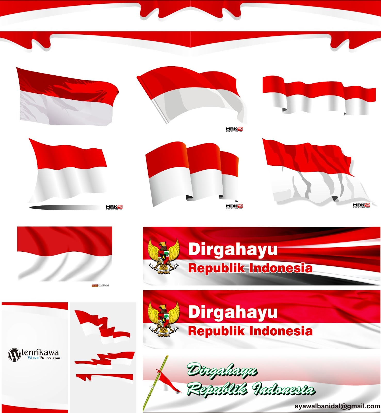 Aab media grafis: Bendera Merah Putih Vector Collection