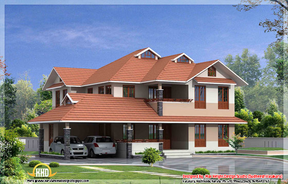 Beautiful Kerala style house elevation 5