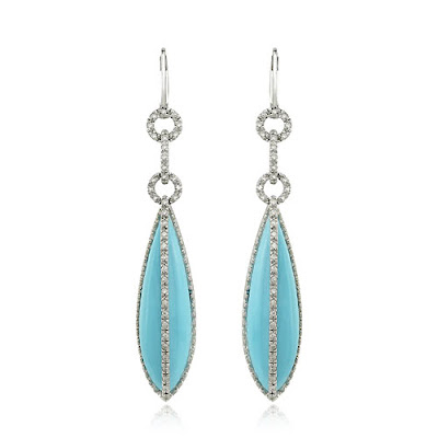 Turquoise and Diamond Earrings