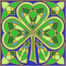 Knotwork shamrock- with a blank version to color