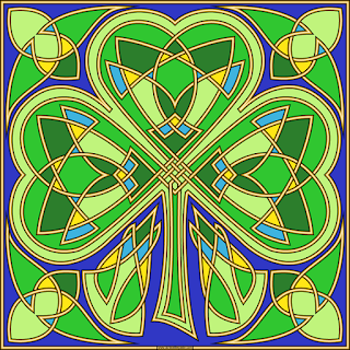 Knotwork shamrock- with a blank version to color