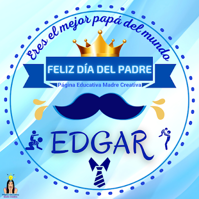 Solapín Nombre Edgar para redes sociales por Día del Padre