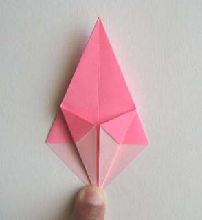 cara membuat origami lily