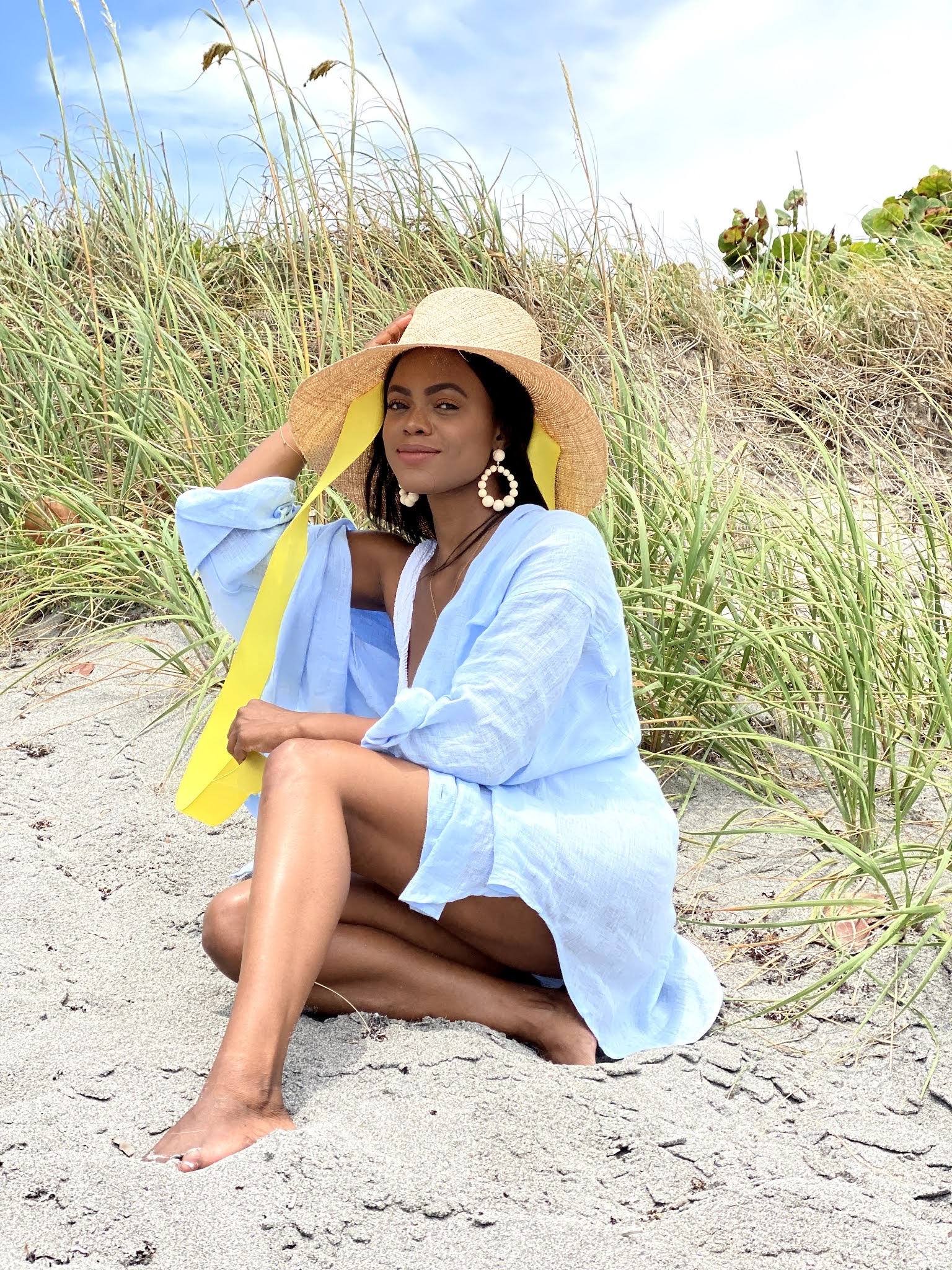 Linen shirt beach cover up