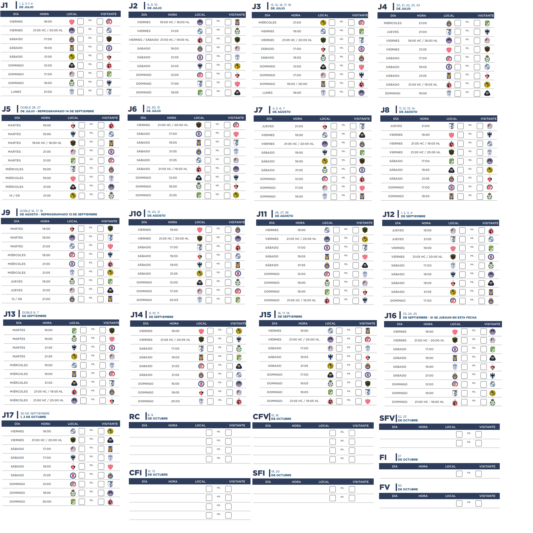Calendario de partidos de la Liguilla del fútbol mexicano Apertura 2012  Liga MX