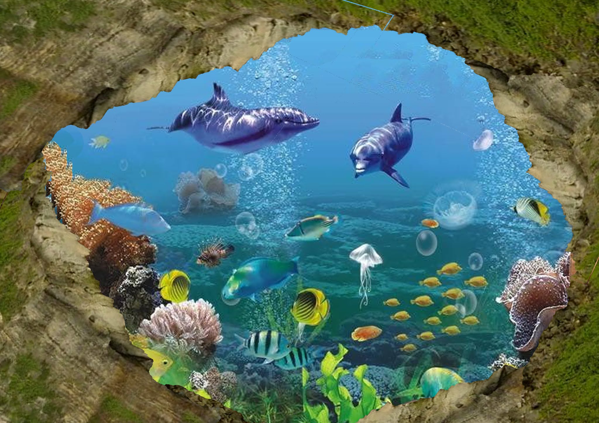 Contoh Lukisan Mural Bawah Laut Sederhana
