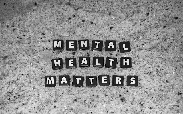 tiles spelling out words "mental health matters":