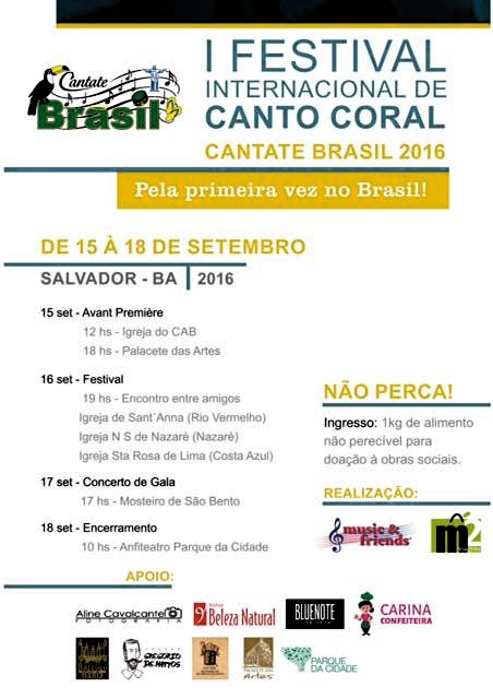 I Festival Internacional de Canto Coral - Cantate Brasil 2016